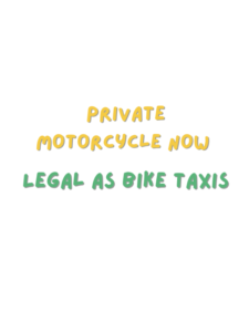 Private Motorcycles Now Legal as Bike Taxis